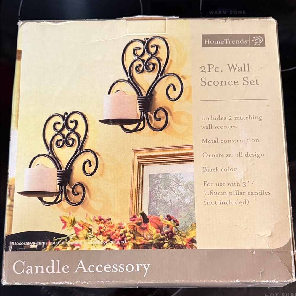 HomeTrends Black Ornate Wall Sconce Set
